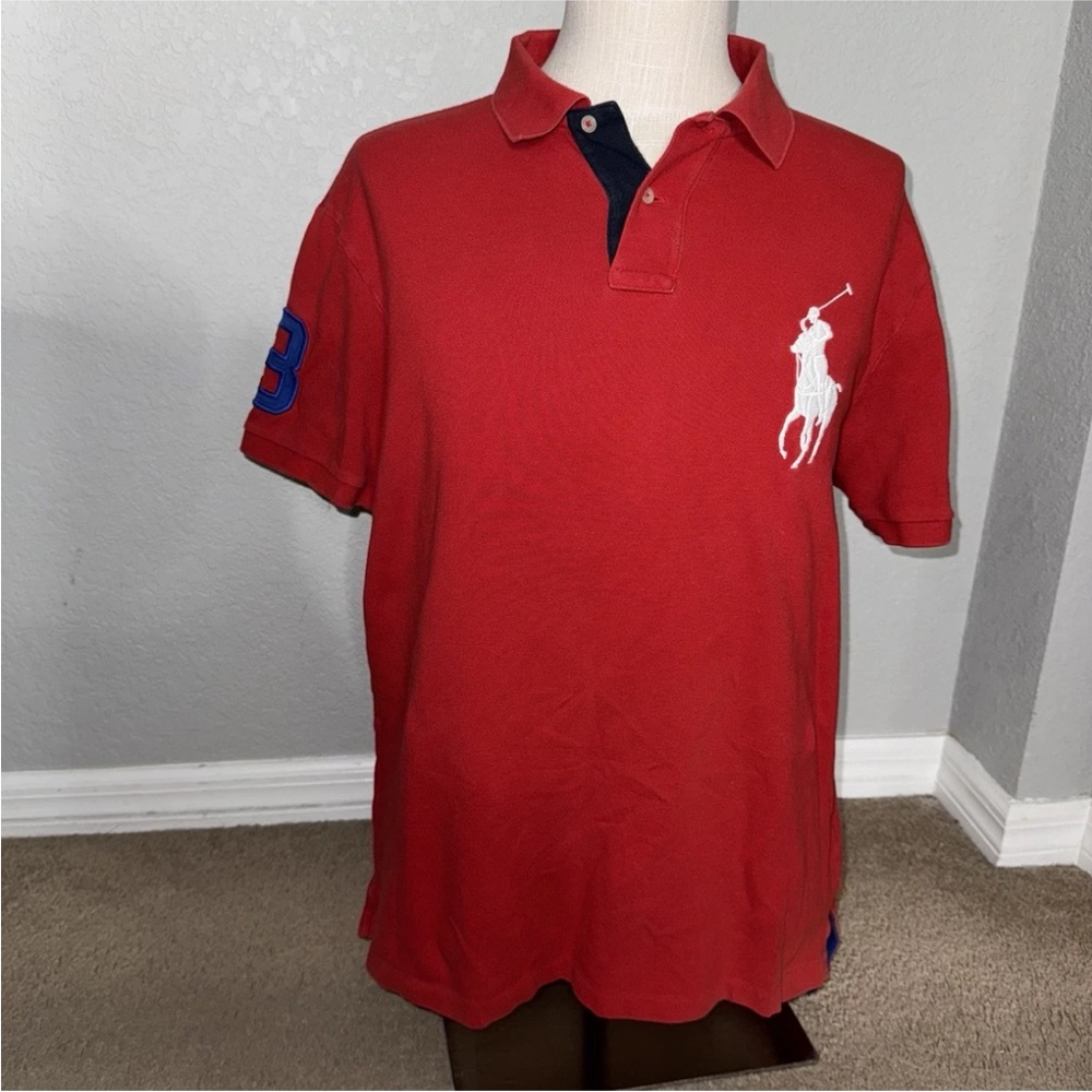 Polo Ralph Lauren Shirt Men's XL Polo Red Custom Fit Big Pony Preppy